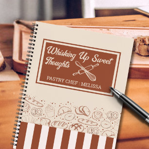 Modern Rustic Brown Beige Bakery Pastry Chef Notebook