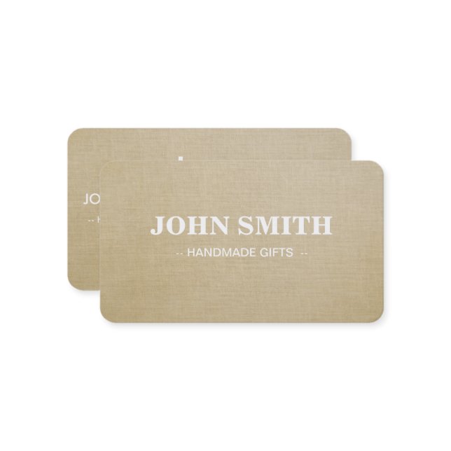 Modern Rustic brown Kraft Lenin  Business Card (Front/Back In Situ)