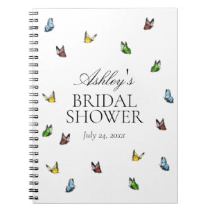 Modern Rustic Butterfly Summer Bridal Shower Gift Notebook