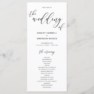 Modern Rustic Calligraphy Wedding Ceremony Program