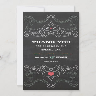 Modern Rustic Chalkboard Typography Thank You