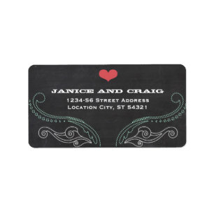 Modern Rustic Chalkboard Typography Wedding Label