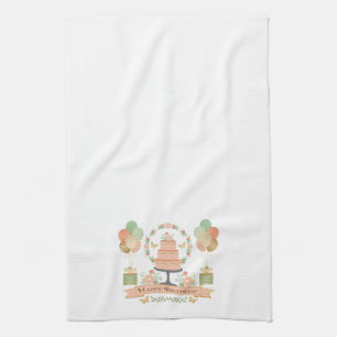 modern rustic chic birthday kitchen towel