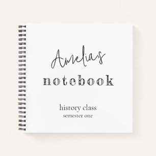 Modern Rustic Chic Minimalist Hand Lettered Square Notebook