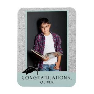 Modern Rustic Congratulations Graduation Photo Magnet