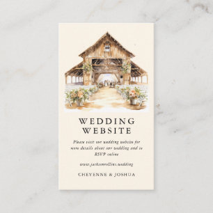 Modern Rustic Country Barn Wedding Details Enclosure Card