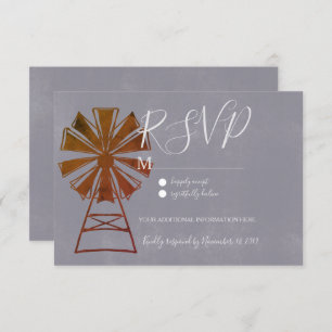Modern Rustic Country Windmill Stone Invitation