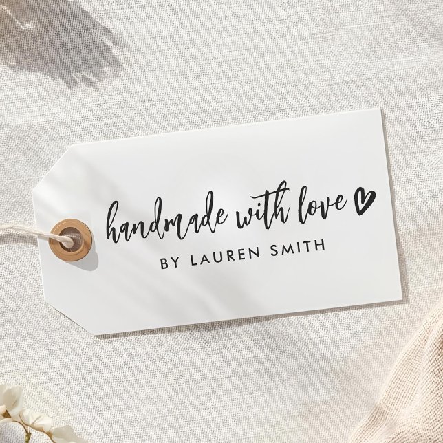 Modern Rustic Custom Name Handmade with Love Self-inking Stamp (Creator Uploaded)