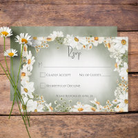 Modern Rustic Daisy Frame Green Wedding