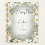 Modern Rustic Daisy Wedding Planner<br><div class="desc">This design features a frame of rustic daisies on a green watercolor wash. Simple, classic, but unique. This planner is part of the Modern Rustic Daisy Frame Green Wedding Suite created by Simply Farmhouse Press.</div>