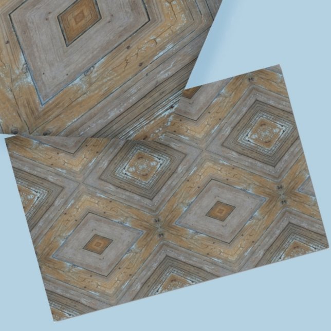 Modern Rustic Diamond Pattern Weathered Woodgrain Tissue Paper (Creator Uploaded)