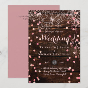 Modern Rustic Dusty Rose Pink Confetti Wedding