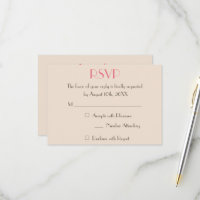 Modern Rustic Earth Wedding RSVP Invitation Card