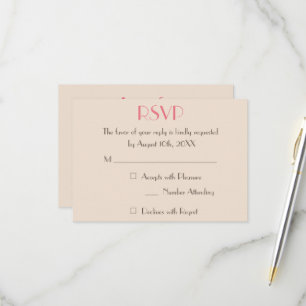 Modern Rustic Earth Wedding RSVP Invitation Card