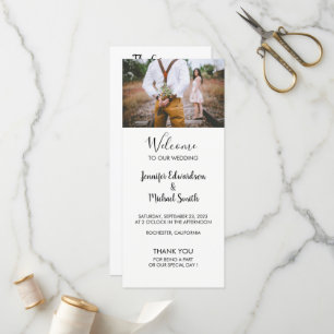 Modern rustic elegant photo wedding program