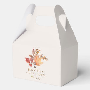Modern Rustic Fall Boho Flower Wedding Favor Box