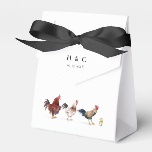 Modern Rustic Farm Chicken Wedding Favor Box