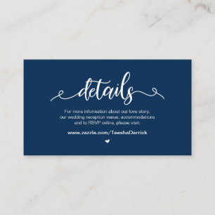 Modern Rustic Farm, Navy Blue, Wedding Details Enclosure Card