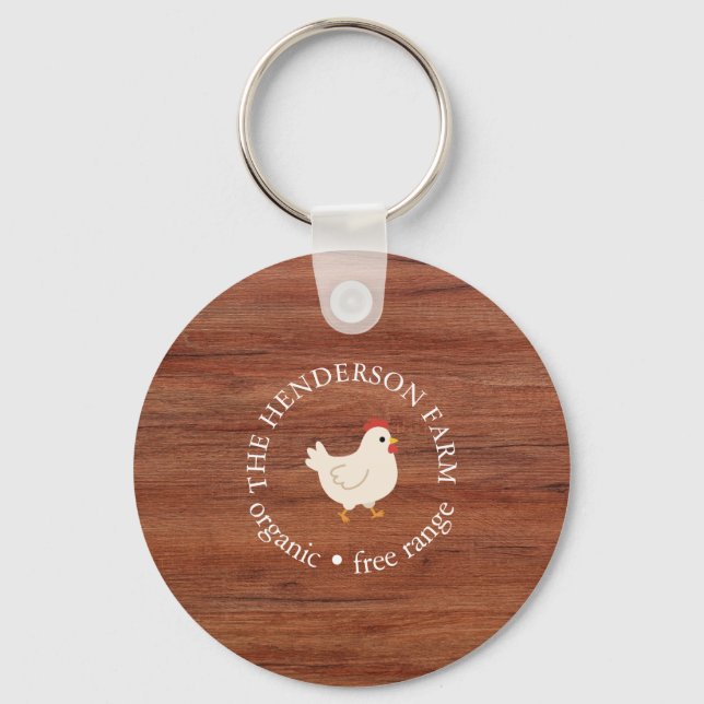 Modern Rustic Farmhouse Business  Keychain (Front)