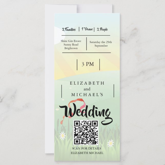 Modern Rustic Festival  Wedfest QR Wedding  (Back)