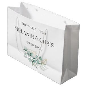 Modern Rustic Floral Custom Boho Gifts Wedding Lar Large Gift Bag