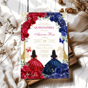 Modern Rustic Floral Quinceanera Invitation