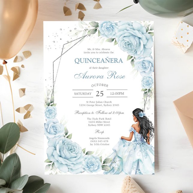 Modern Rustic Floral Quinceanera Invitation (Creator Uploaded)