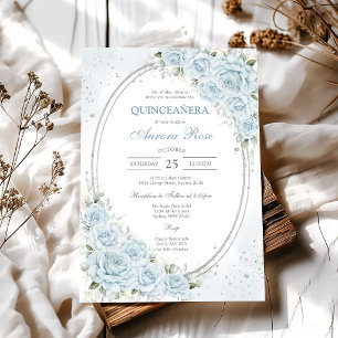Modern Rustic Floral Quinceanera Invitation