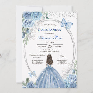 Modern Rustic Floral Quinceanera Invitation