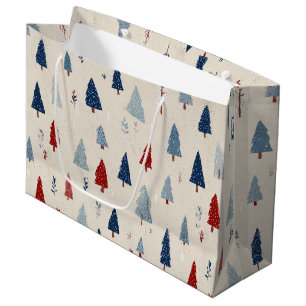 Modern Rustic Forest Tree Pattern Large Gift Bag