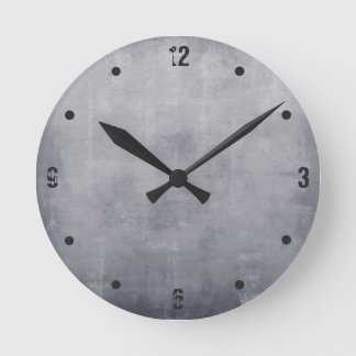 Modern rustic Grey abstract Round Clock