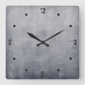 Modern rustic Grey abstract Square Wall Clock