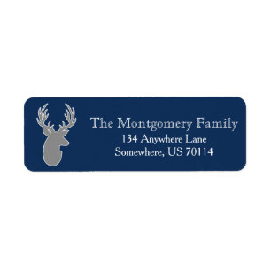 Modern Rustic Grey Deer & Navy