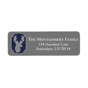 Modern Rustic Grey Deer & Navy Bracket