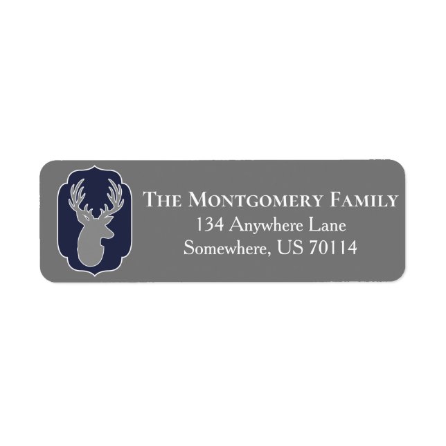 Modern Rustic Grey Deer & Navy Bracket (Front)