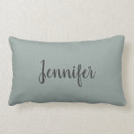 Modern Rustic grey green burlap monogram name Lumbar Pillow<br><div class="desc">Modern rustic chic faux burlap grey green monogrammed name pillow.
You can easily change the text.</div>