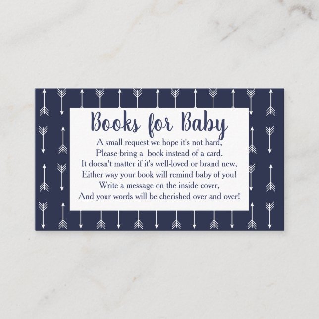 Modern Rustic Grey & Navy Deer Book Request Enclosure Card (Front)