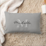 Modern rustic Grey personal monogram name Lumbar Pillow<br><div class="desc">Modern rustic Grey personal monogram name Pillow.
You can personalize it and add your own name and monogram.</div>