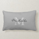 Modern rustic Grey personal monogram name Lumbar Pillow<br><div class="desc">Modern rustic Grey personal monogram name Pillow.
You can personalize it and add your own name and monogram.</div>