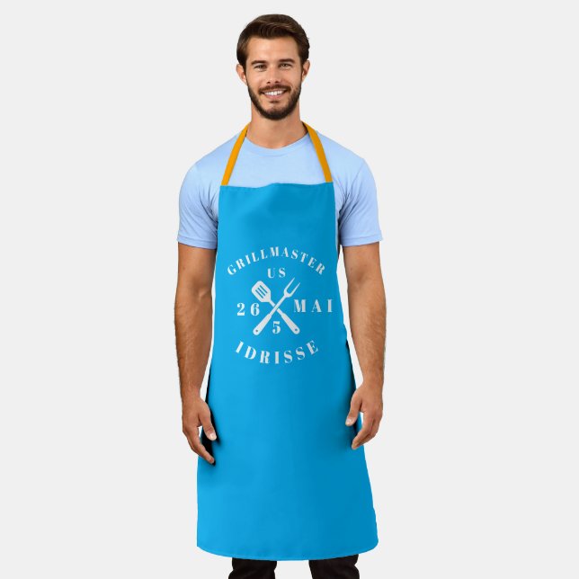 Modern Rustic GRILLMASTER Custom Cool Adult Apron (Worn)