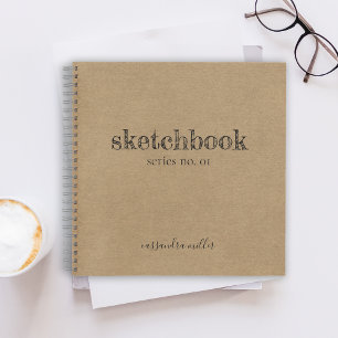 Modern Rustic Hand Lettered Sketchbook Kraft Paper Notebook