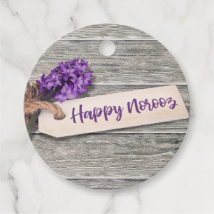 Modern Rustic Happy Norooz Hyacinth Favour Tags