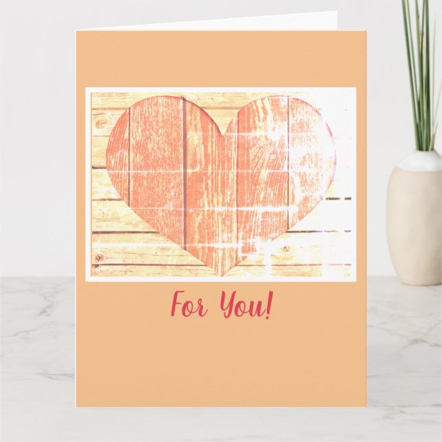 modern rustic heart gift Card (Front)