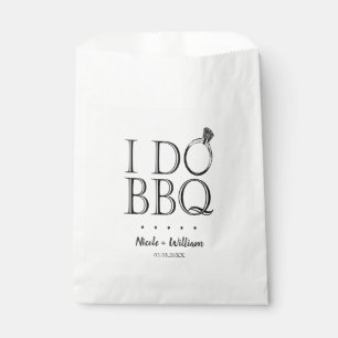 Modern Rustic I Do BBQ Wedding Utensil Holder Favour Bag