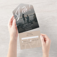 Modern Rustic I Do Engagement Photo Wedding