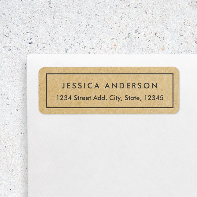 Modern Rustic Kraft Adresse de retour (Créateur téléchargé)