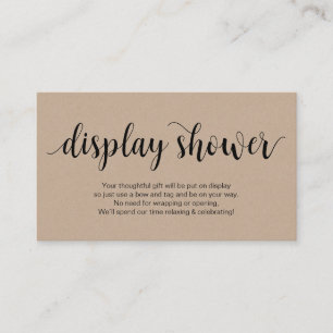 Modern Rustic Kraft, Black Script, Display Shower Enclosure Card