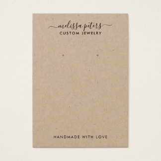 Modern Rustic Kraft Jewellery Earring Display Card