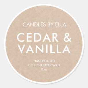 Modern Rustic Kraft Personalized Candle Labels