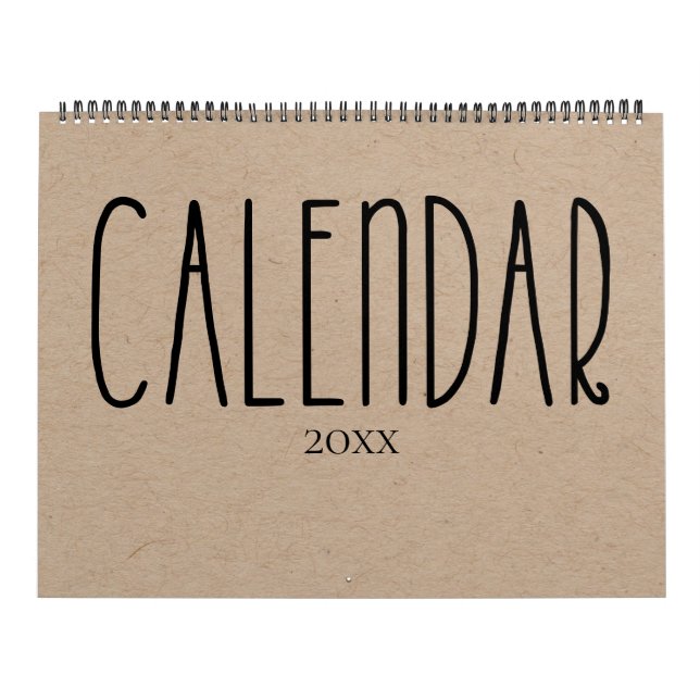 Modern Rustic Kraft with Black Calendar (Cover)
